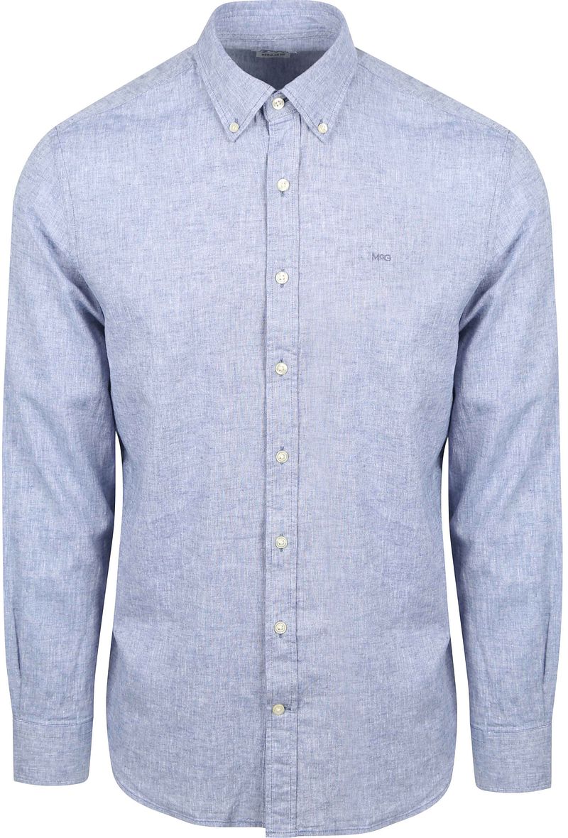 McGregor Overhemd Linnen Blend Vintage Blauw