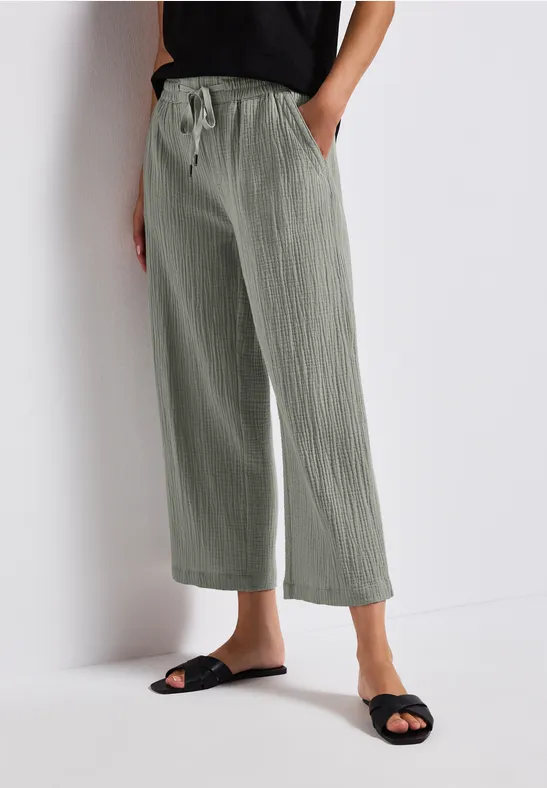 Street One Mousseline broek Wide Legs