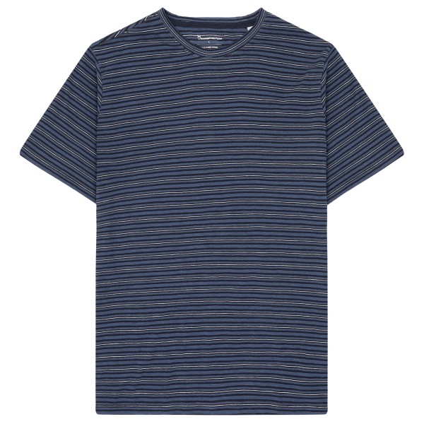 KnowledgeCotton Apparel  Regular Striped Slub Tee - T-shirt, blauw