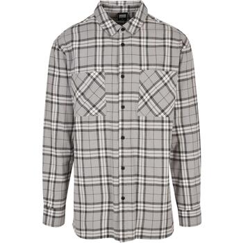 Urban Classics Overhemd Lange Mouw  Chemise Long Oversized Grey Check