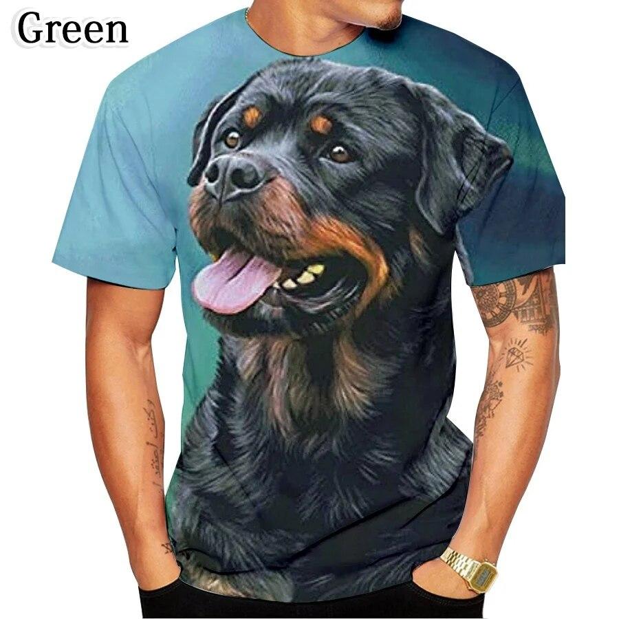 ETST 07 est Fashion Persoonlijkheid Ontwerp Leuke Hond Rottweiler 3D Bedrukt T-shirt Grappige Stijlvolle Heren en Dames XL