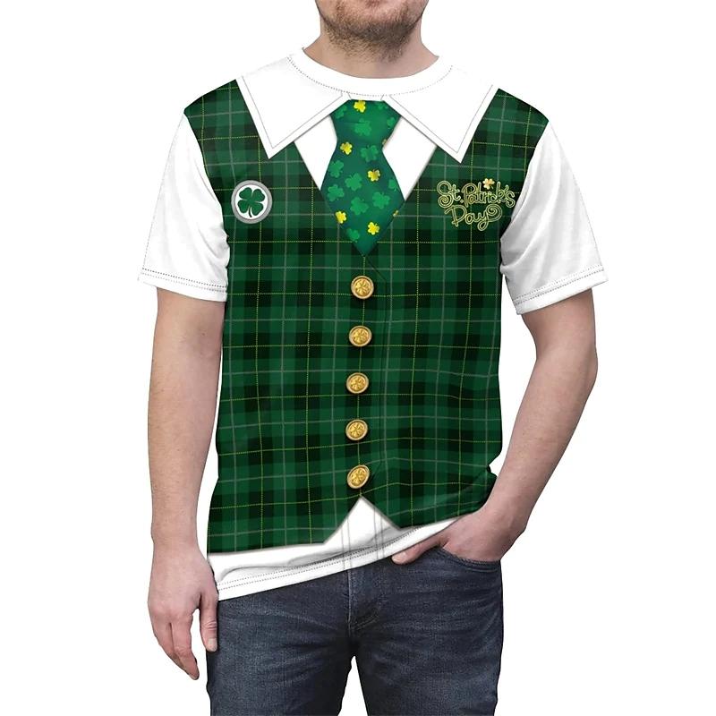 Wengy 2 Casual T-shirt voor heren Ierse vakantie Top St Patrick 3D-print Street Fashion Gothic losse Harajuku trui ronde hals kort 4XL