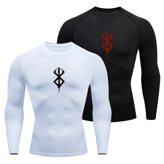 PLUM LAI Heren Sport Top Ronde Hals Slim Fit Lange Mouw Snel Droog Dun Zacht Zeer M zwart