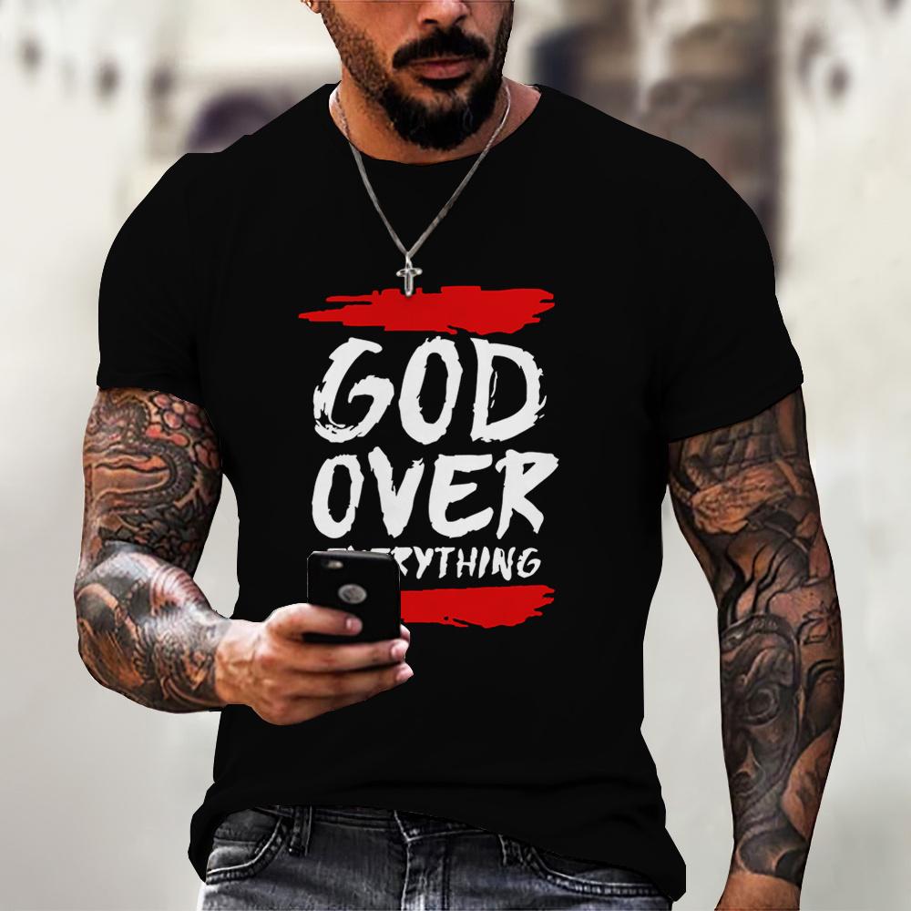 ETST WENDY 005 Jezus Graphics Heren T-shirt Cross Tees God Print T-shirt Voor Heren Casual Korte Mouwen Tops Oversized Streetwear Herenkleding M