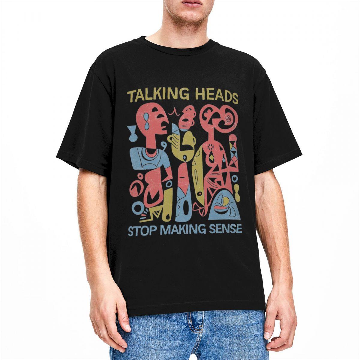 FT T Shirts Talking Heads Stop Making Sense Stuff T-shirt voor mannen en vrouwen Rockband Casual katoenen grafische bedrukte tops S zwart
