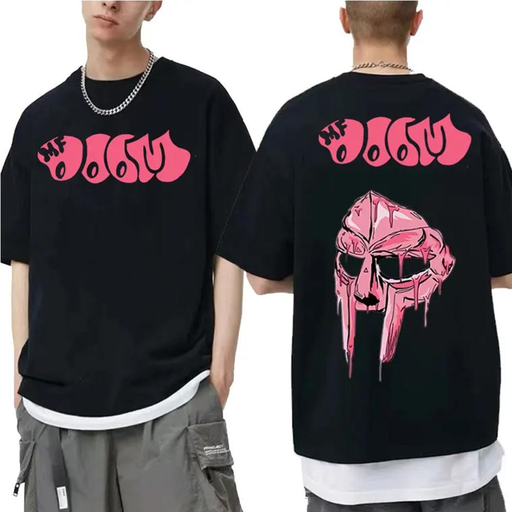 FT T Shirts Singer Mf Doom Madlib Madvillain Dubbelzijdig Grafisch T-shirt Tops Mannelijk Los Hip Hop T-shirt Mannen Vrouwen Fleece Katoenen T-shirts S