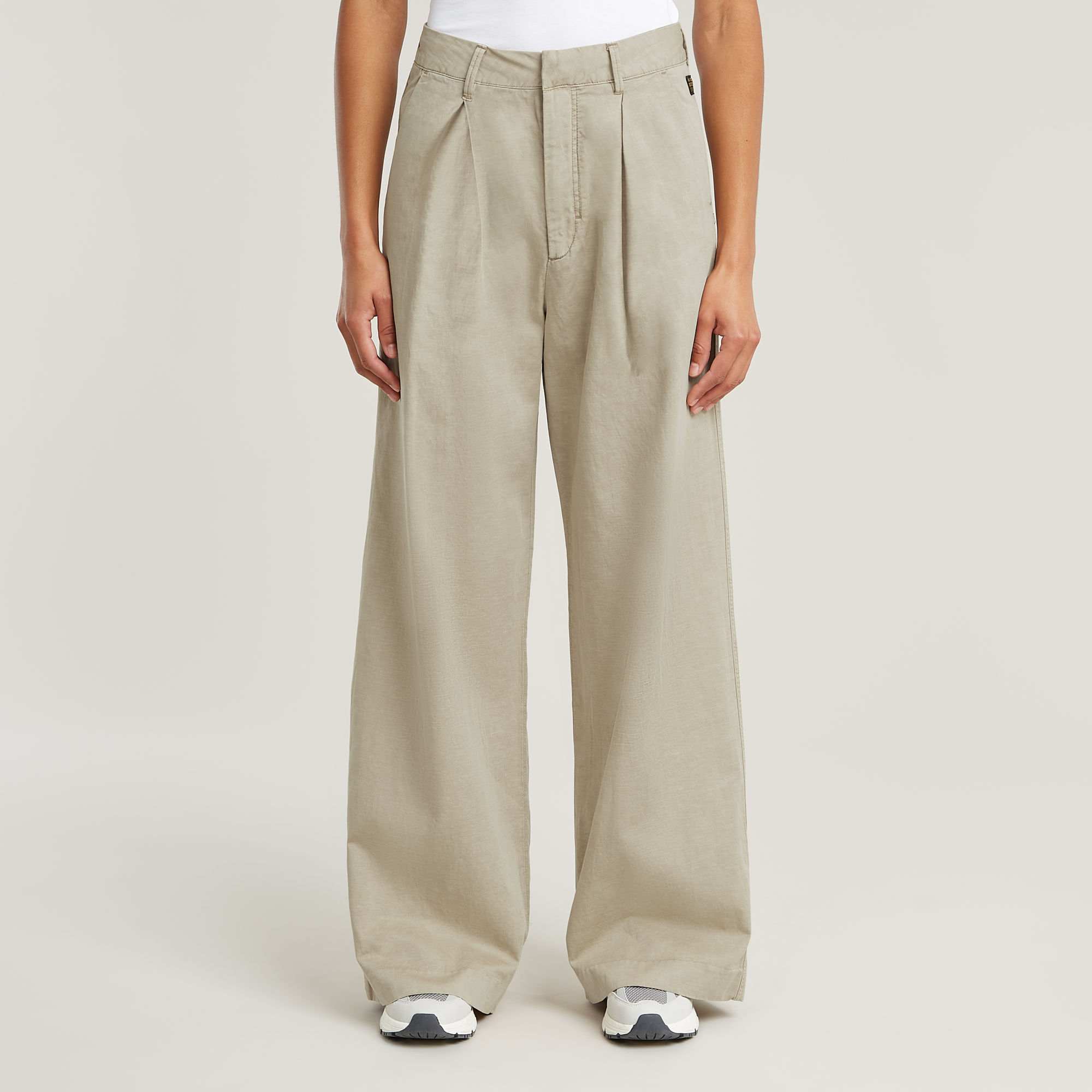 G-Star RAW Fluid Wide Leg Broek - Beige - Dames