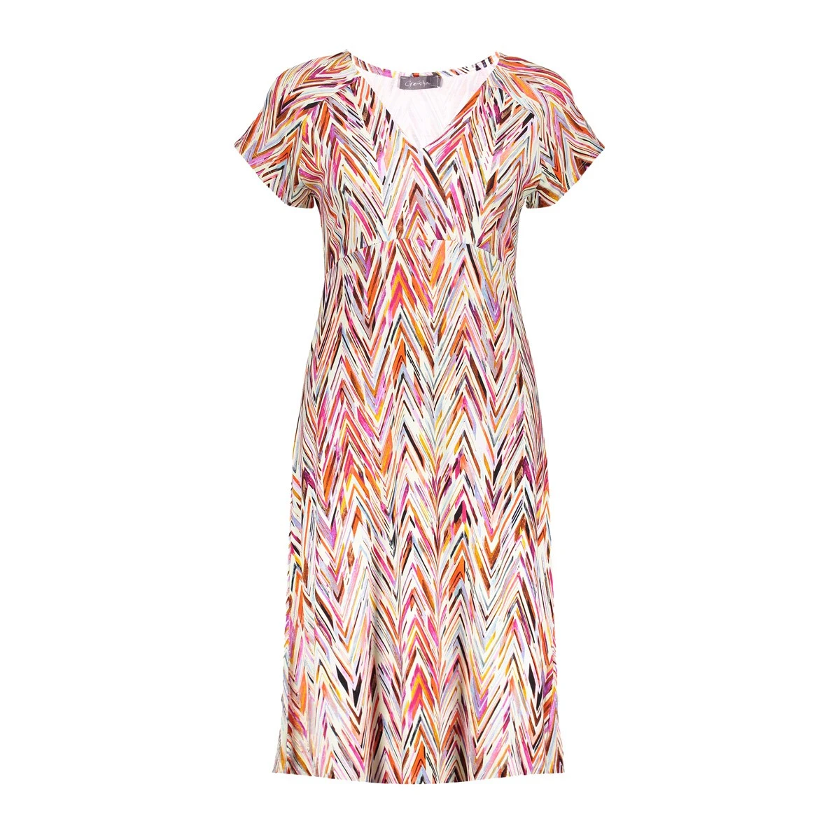 Geisha dress v-neck short aop 57366-60 june 450 pr.03-25-2 r
