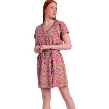 Admas Jurk  Zomerjurk met slipe mouwen Pink And Green