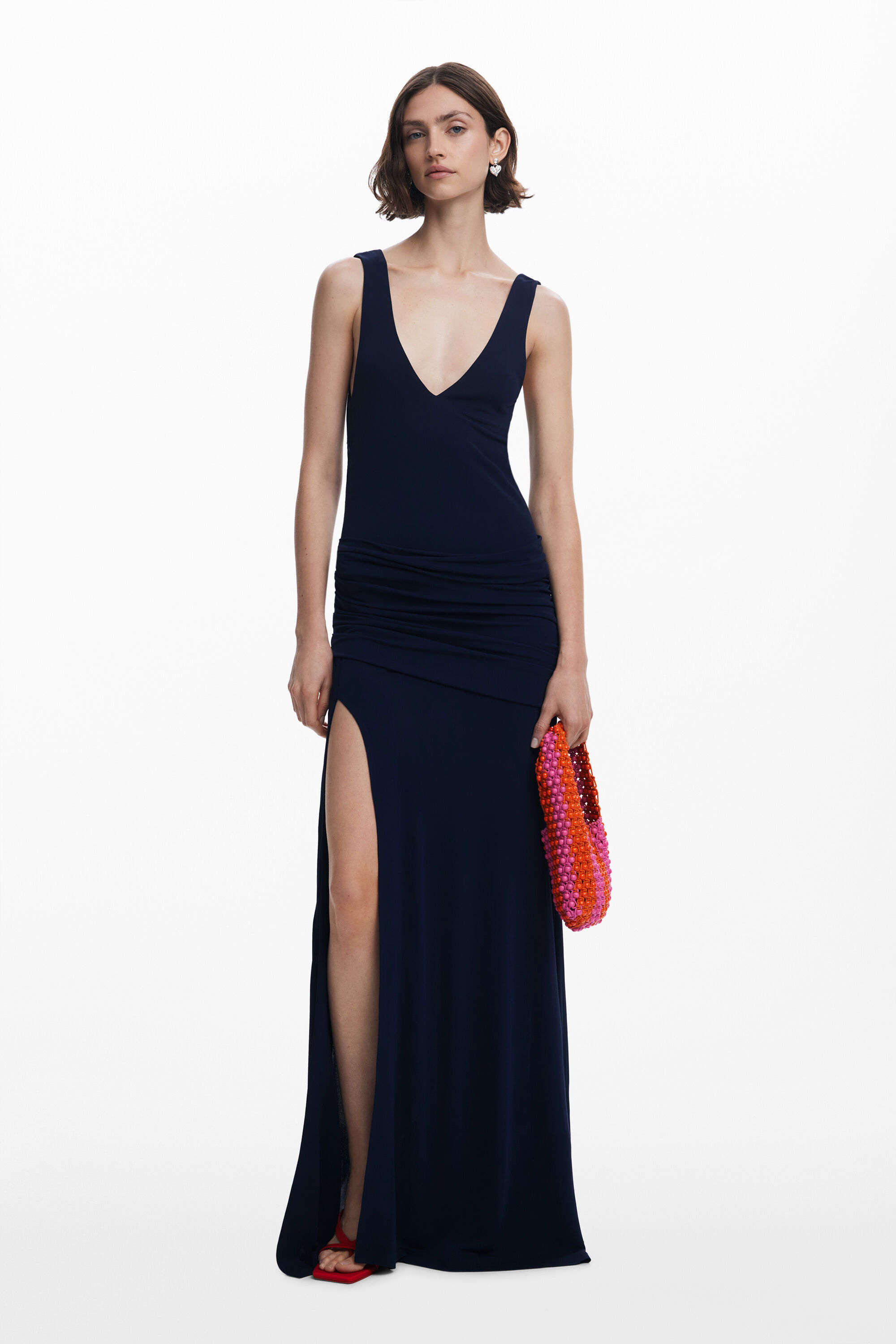 Desigual Lange jurk met split - BLUE