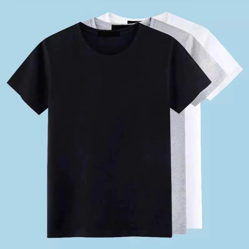 PulseTrade Heren T-shirt met korte mouwen en effen kleur - puur zwart of wit, eenvoudig zomertopje 2XL (59-66 kg)