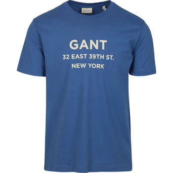 Gant T-shirt  T-shirt Graphic Logo Rich Blauw