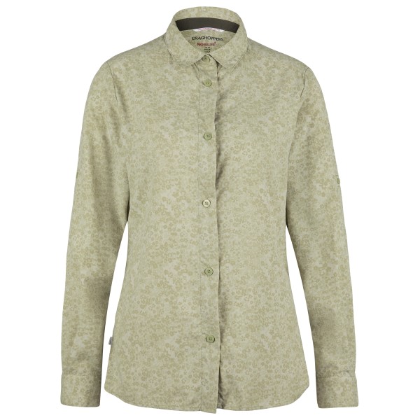 Craghoppers  Women's Nosilife Arona Langarm Bluse - Blouse, beige/olijfgroen