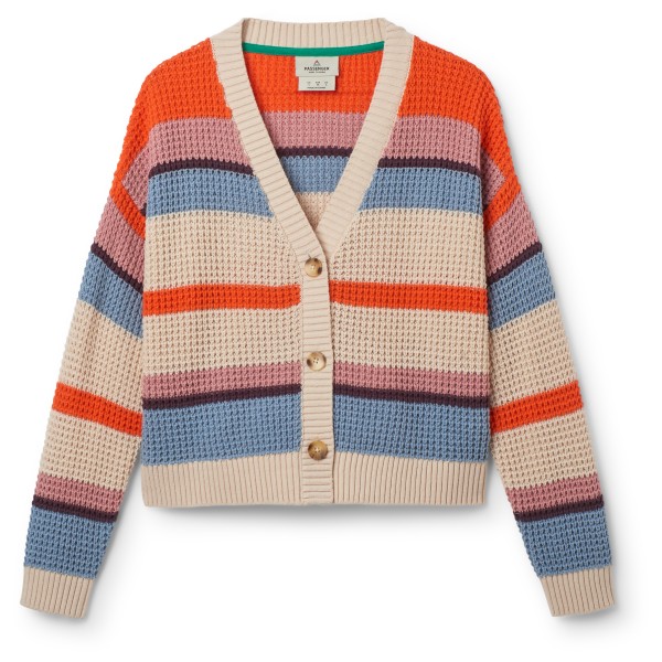 Passenger  Women's Reflection Open Knit Stripey Cardigan - Trui, beige