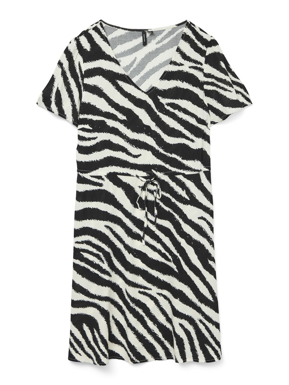 Vero Moda Vmeasy joy ss short dress wvn ga ecru dessin