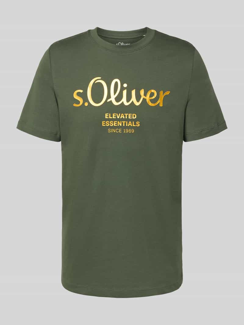 Lerros Shirt met korte mouwen met logoborduursel op borsthoogte