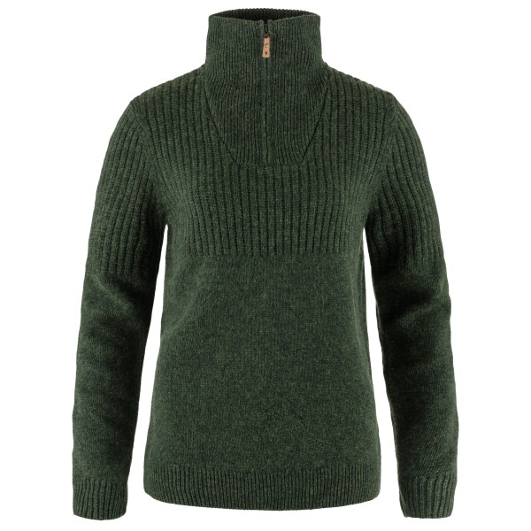 Fjällräven  Women's Övik Half Zip Knit - Wollen trui, olijfgroen