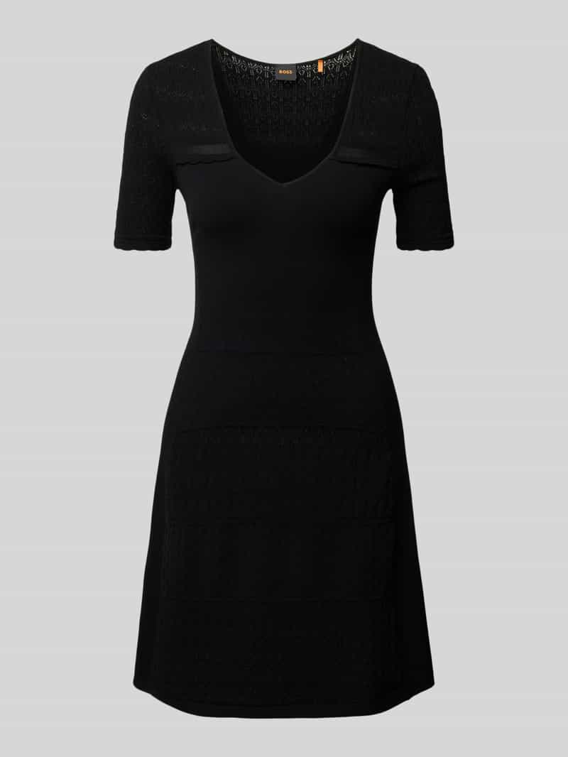 Boss Orange Gebreide jurk C_Fuart met boss logo-charme
