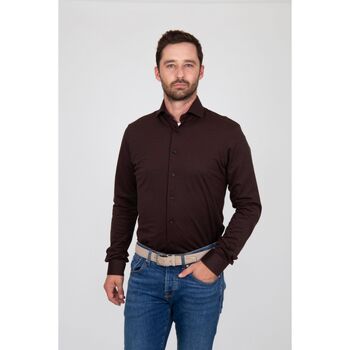 Suitable Overhemd Lange Mouw  Overhemd Pique Bruin