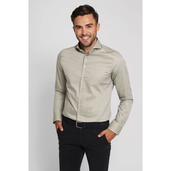 Suitable Overhemd Lange Mouw  Overhemd Twill Lichtgroen