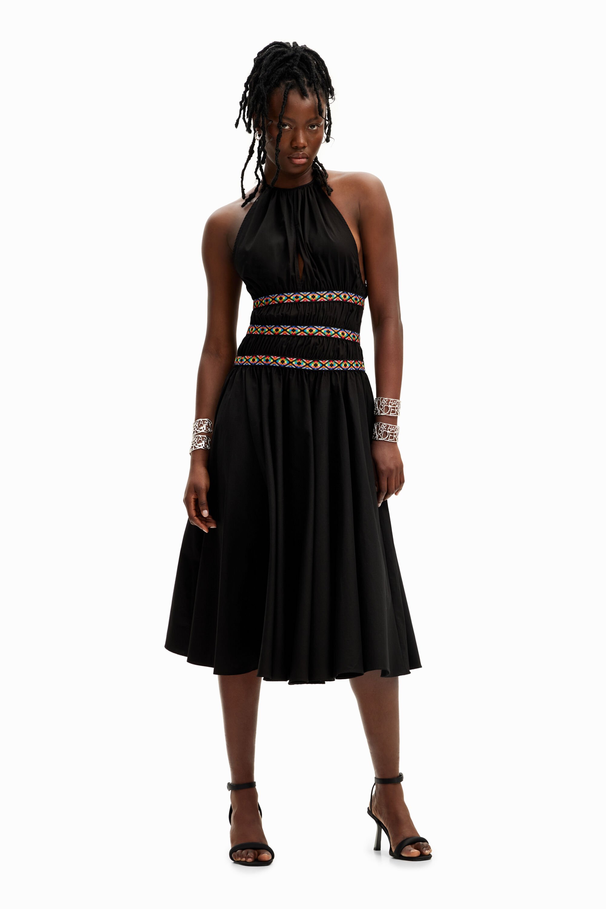 Desigual Midi-halterjurk Stella Jean - BLACK