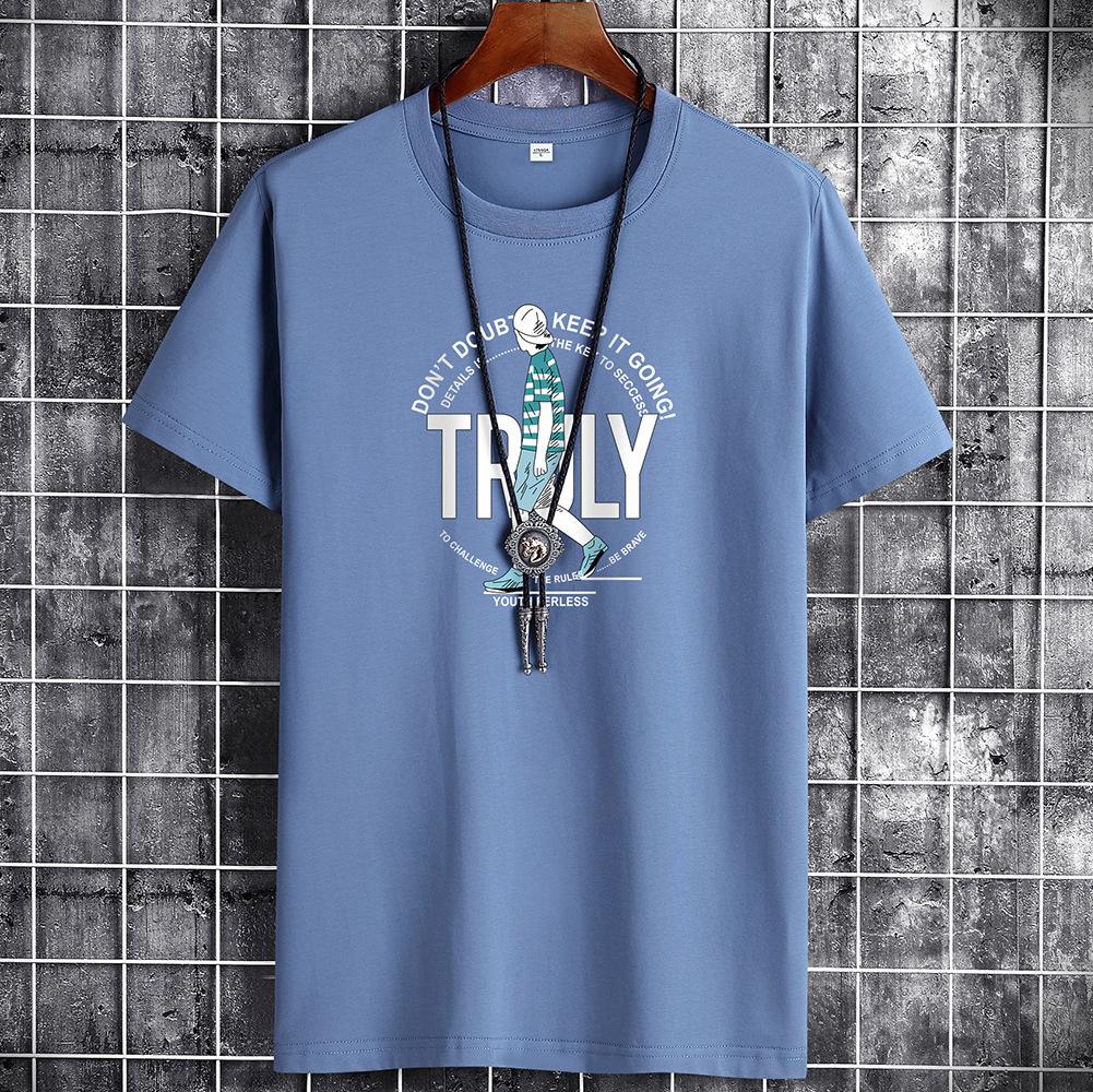 Bistrota 7 kleuren Man Fashion Tee Puur katoenen T-shirt met korte mouwen S lichtgroene kleur