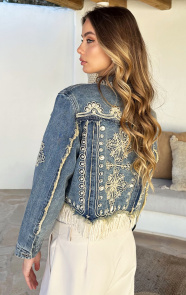Jurkjes Bohemian Denim Jacket Fringe Vayen