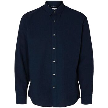 Selected Overhemd Lange Mouw  16079056 LINEN SHIRT-SKY CAPTAIN