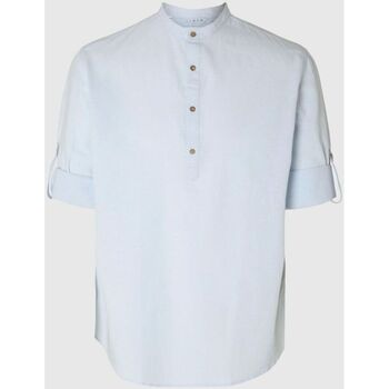 Selected Overhemd Lange Mouw  16092977 LINEN TUNIC-SKY CAPTAIN