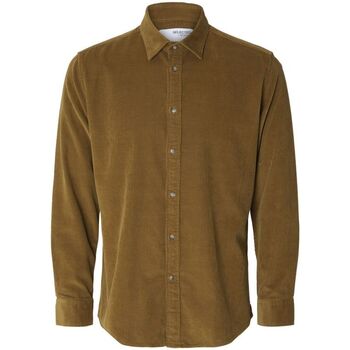 Selected Overhemd Lange Mouw  16090182 SLHREGOWEN-CORD SHIRT LS-BUTTERNUT