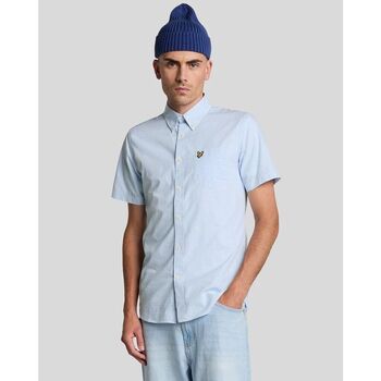 Lyle & Scott Overhemd Lange Mouw Lyle & Scott SW2213V SHORT SLEEVE SHIRT-W490 LIGHT BLUE/WHITE
