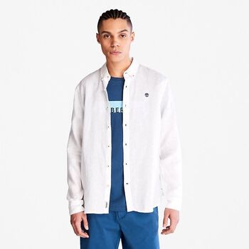 Timberland Overhemd Lange Mouw  TB0A2DC31 - LINEN SHIRT-1001 WHITE