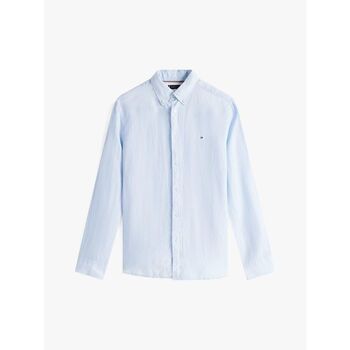 Tommy Hilfiger Overhemd Lange Mouw  MW0MW34602 LINEN PIGMENT DYED-C10 BREEZY BLUE