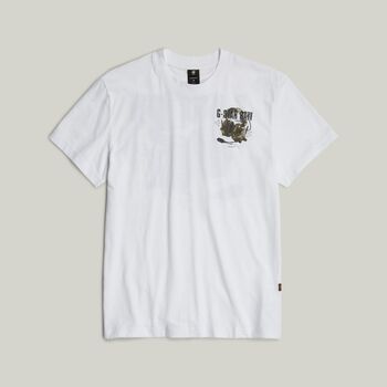 G-Star Raw T-shirt  D24687-C372 HEADPHONES-110 WHITE