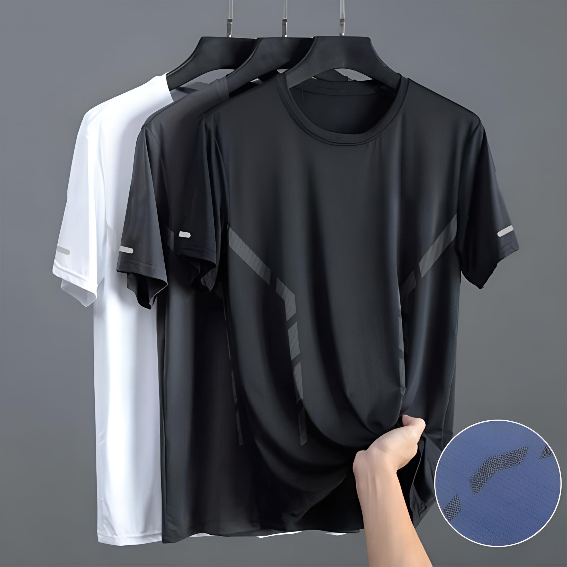 Lucky Black Cat Zomer Heren T-shirt IJs Zijde Ronde Hals Losse Pure Kleur Korte Mouwen Trui Casual Dagelijkse Draagkleding Sport Fitness Top M wit