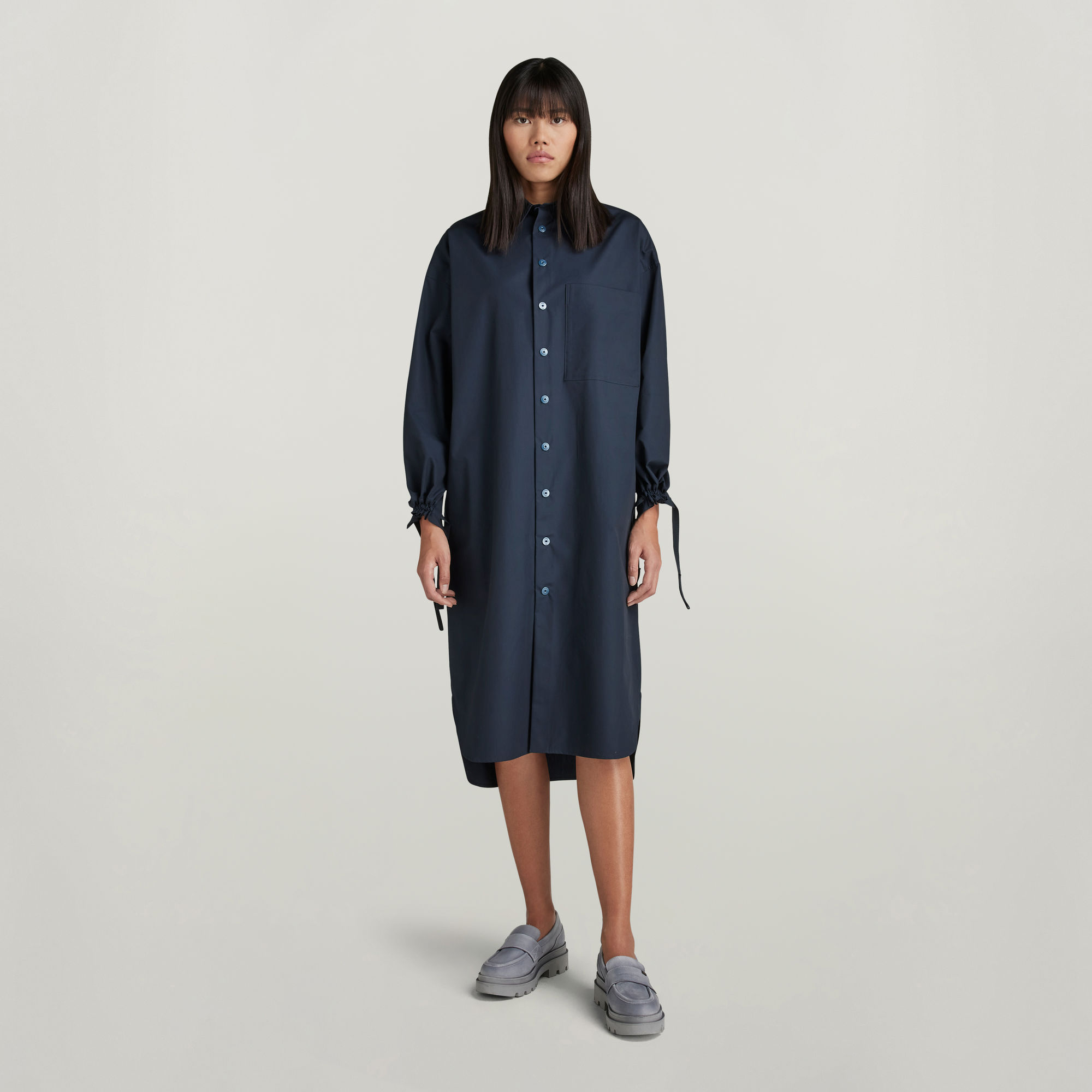 G-Star RAW Overhemdjurk Long - Donkerblauw - Dames
