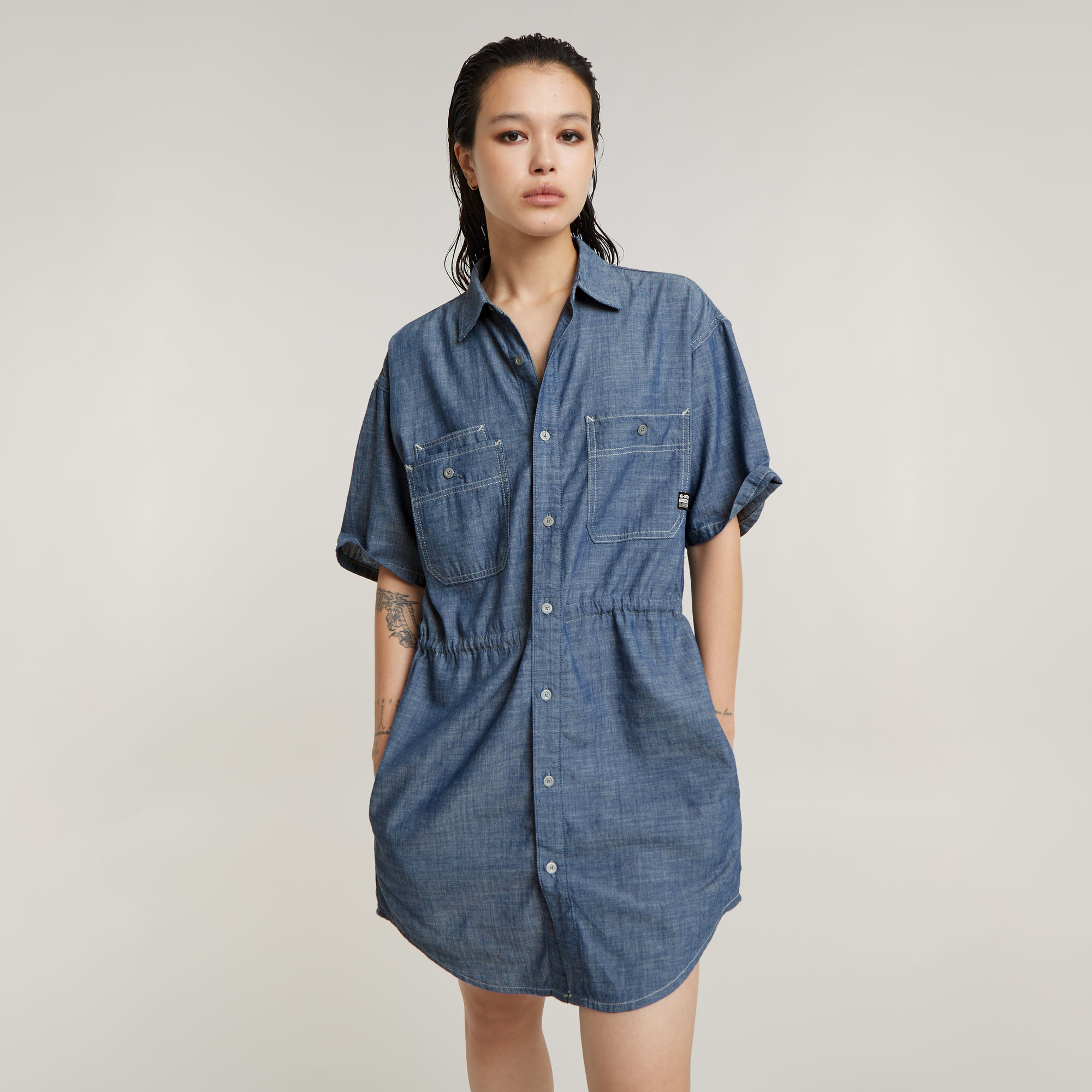 G-Star RAW Jurk Relaxed Drawcord - Donkerblauw - Dames
