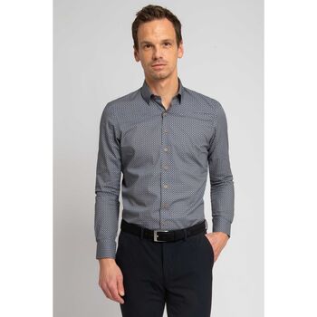 Suitable Overhemd Lange Mouw  Overhemd Print Donkerblauw
