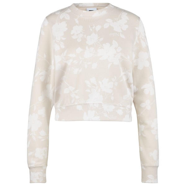 Nike  Women's Chill Terry Printed Crew-Neck Sweatshirt - Trui, bruin/ sail