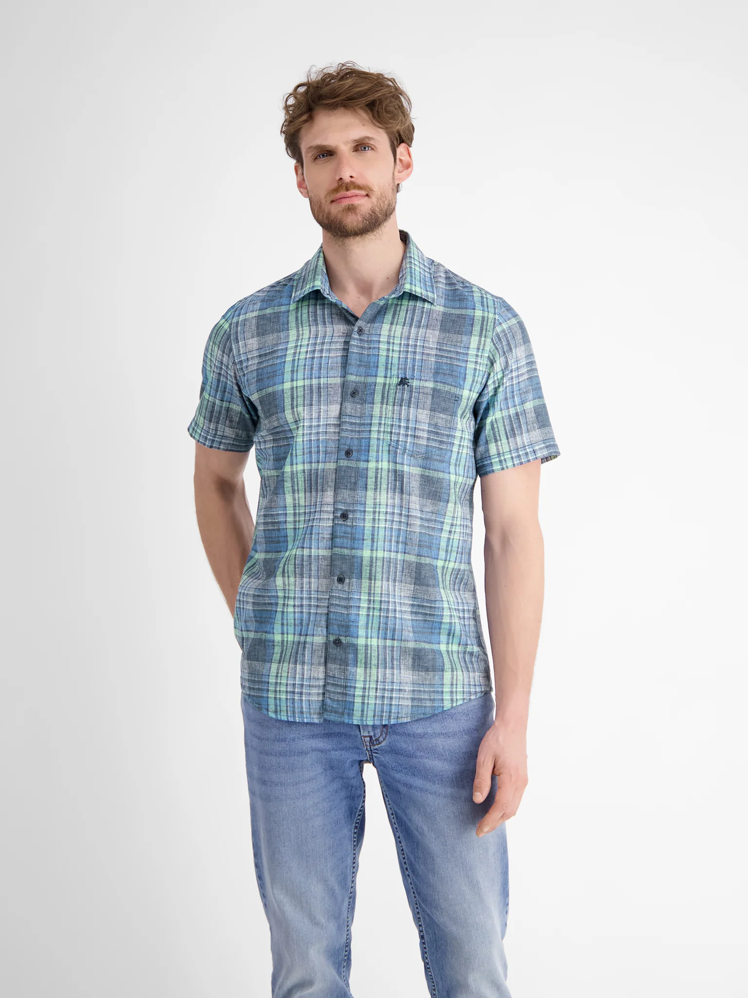 Lerros Heren overhemd 2562041 485 classic navy