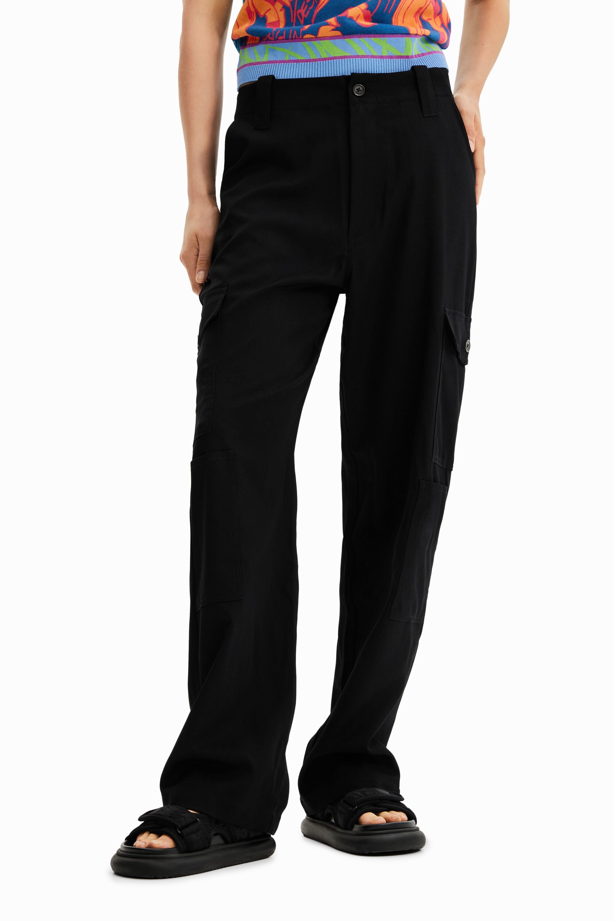 Desigual Basic cargobroek - BLACK