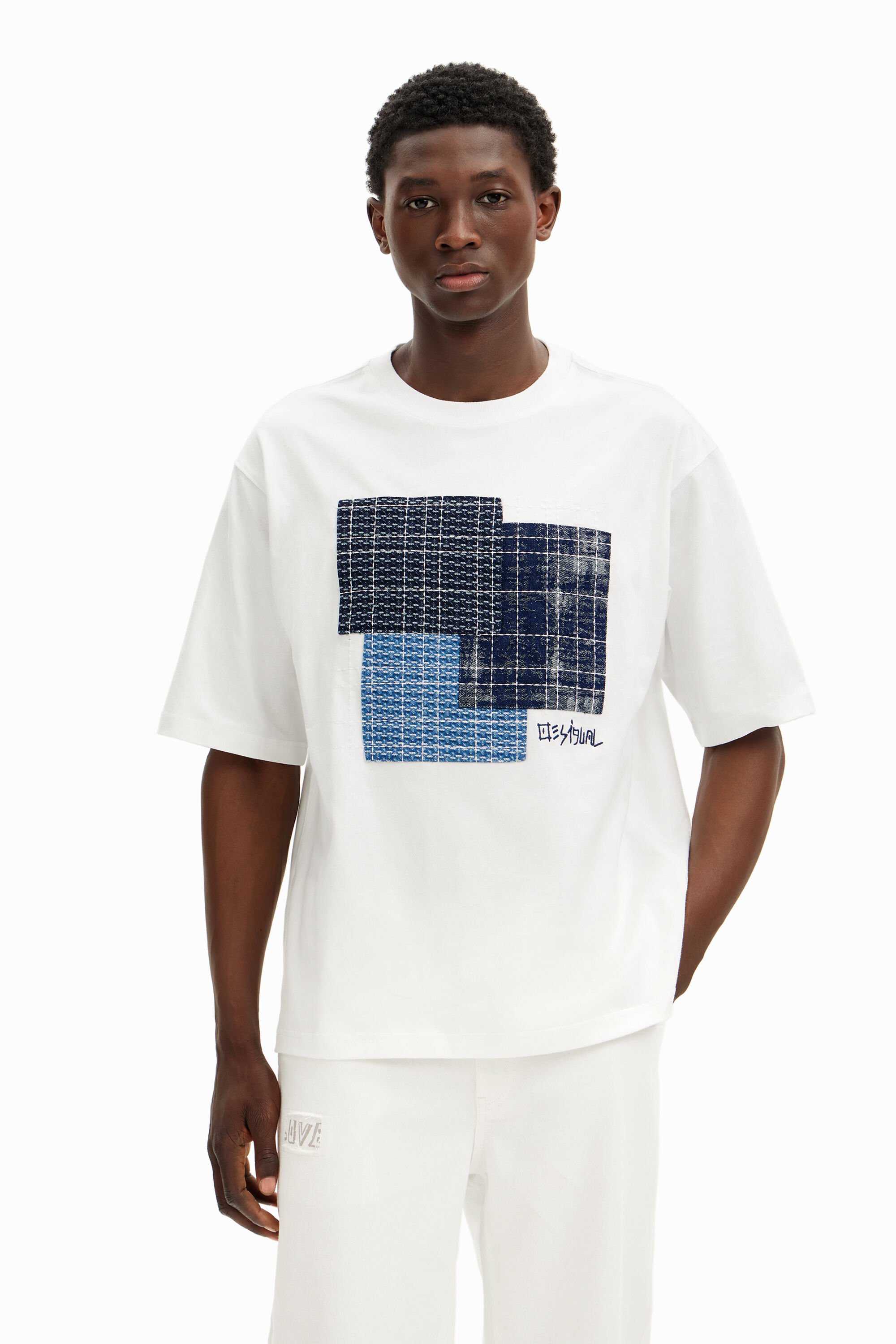 Desigual T-shirt met centrale patch - WHITE
