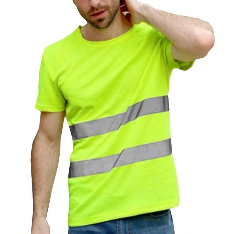 Jack and John Heren Hi Vis Viz High Visibility T-shirt Korte Mouwen Casual Outdoor Veiligheid Werk Unisex L oranje