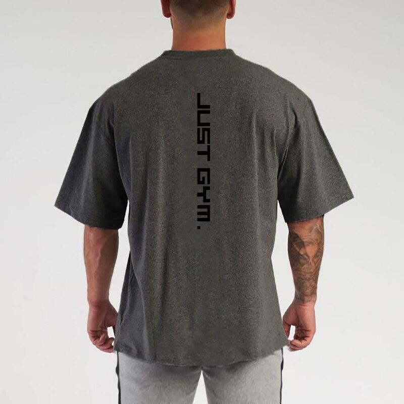 Muscleguys Zomer Casual Trendy Oversized T-shirt Letterprint Eenvoudige comfortabele Koreaanse korte mouw M zwart