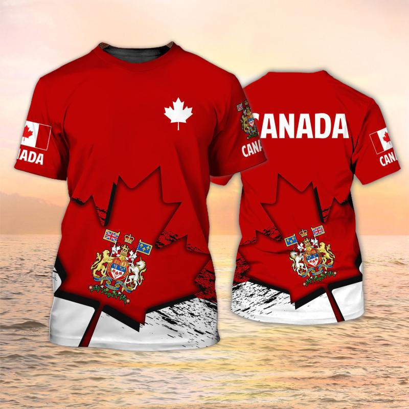 Wengy 2 Canada Maple Leaf Flag 3D Print T-shirt Nieuw Heren Dames Oversized T-shirts Harajuku Streetwear Kinderen T-shirts Zomer Heren Tops Kleding S