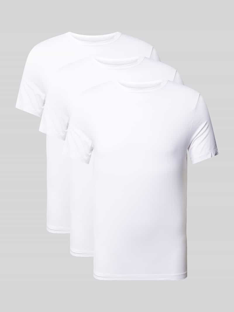 BOSS T-shirt TShirt RN 3P Natura effen t-shirt met merklabel (3-delig)
