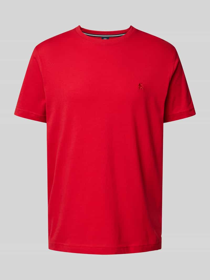 Lerros T-shirt Logo in reliëf op de borst