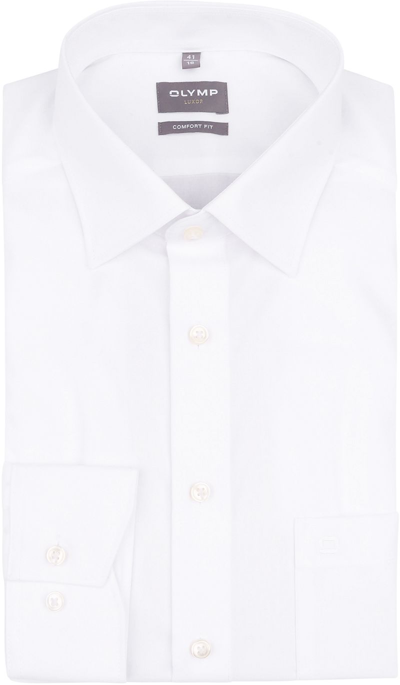 Olymp Luxor Strijkvrij Shirt Comfort Fit Wit