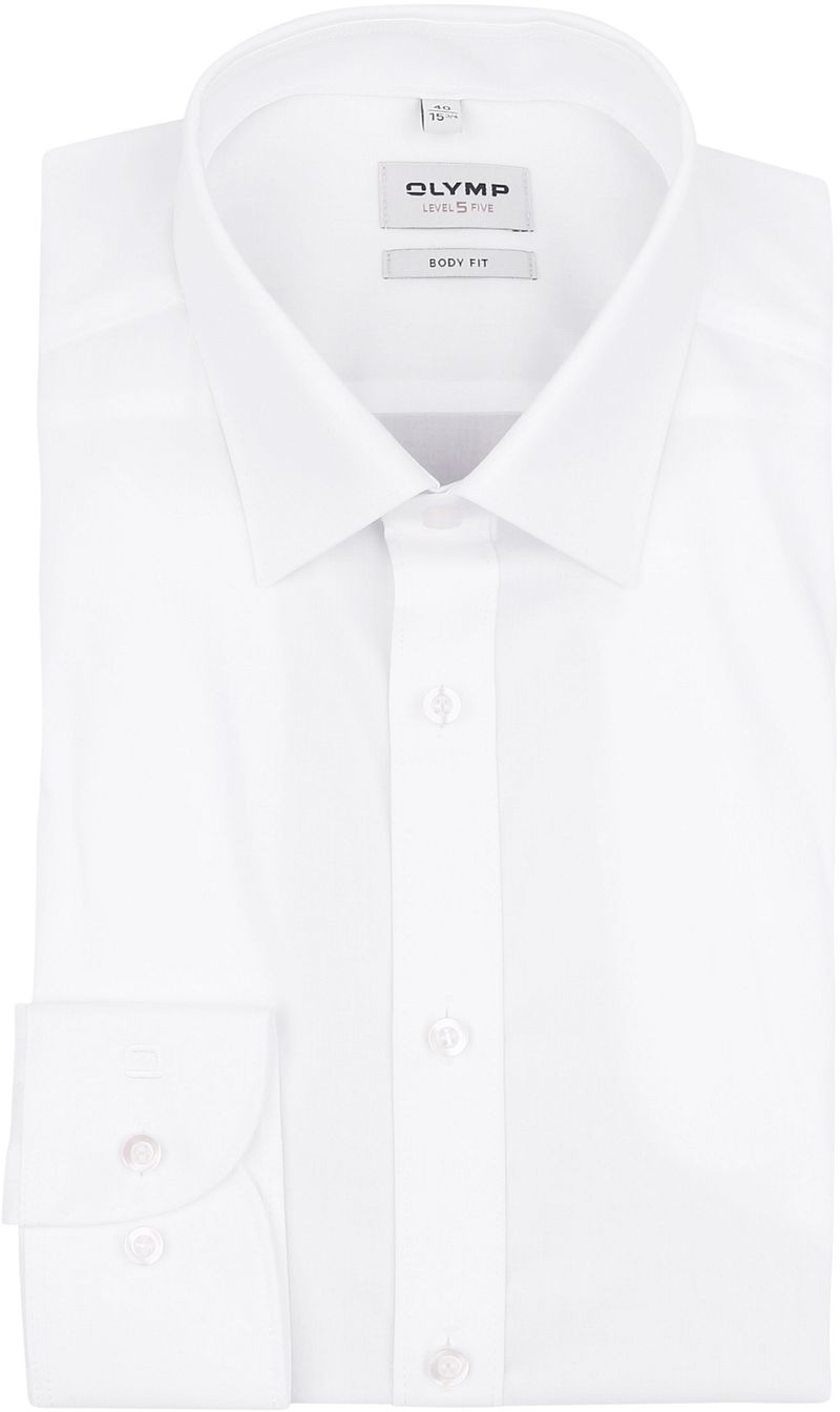 Olymp Level Five Overhemd Extra Lange Mouwen Body-Fit Wit