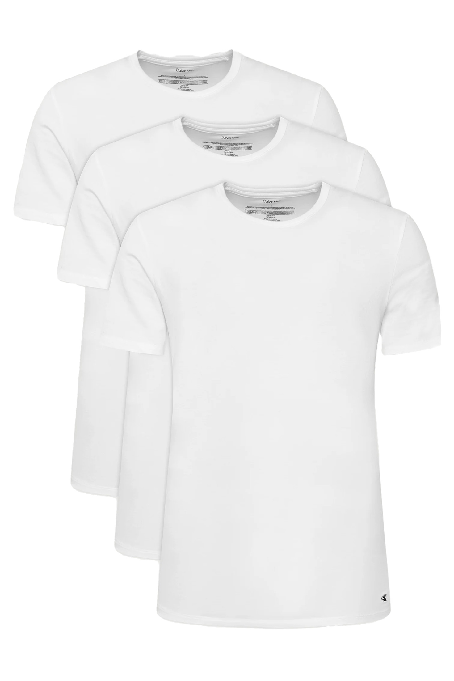 Calvin Klein T-shirt S/S CREW NECK 3PK met logo aan de zoom (3-delig, Set van 3)
